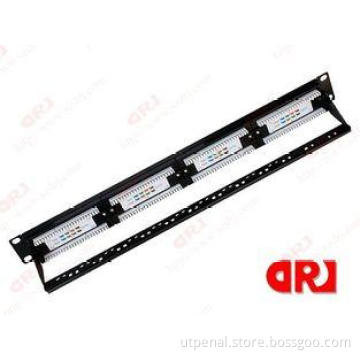 24 Port black UTP network cabinet patch panel , 1U Category